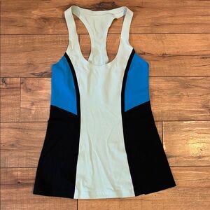 Lululemon Colorblock Racerback Tank Top - Light Mint and Blue Size 2